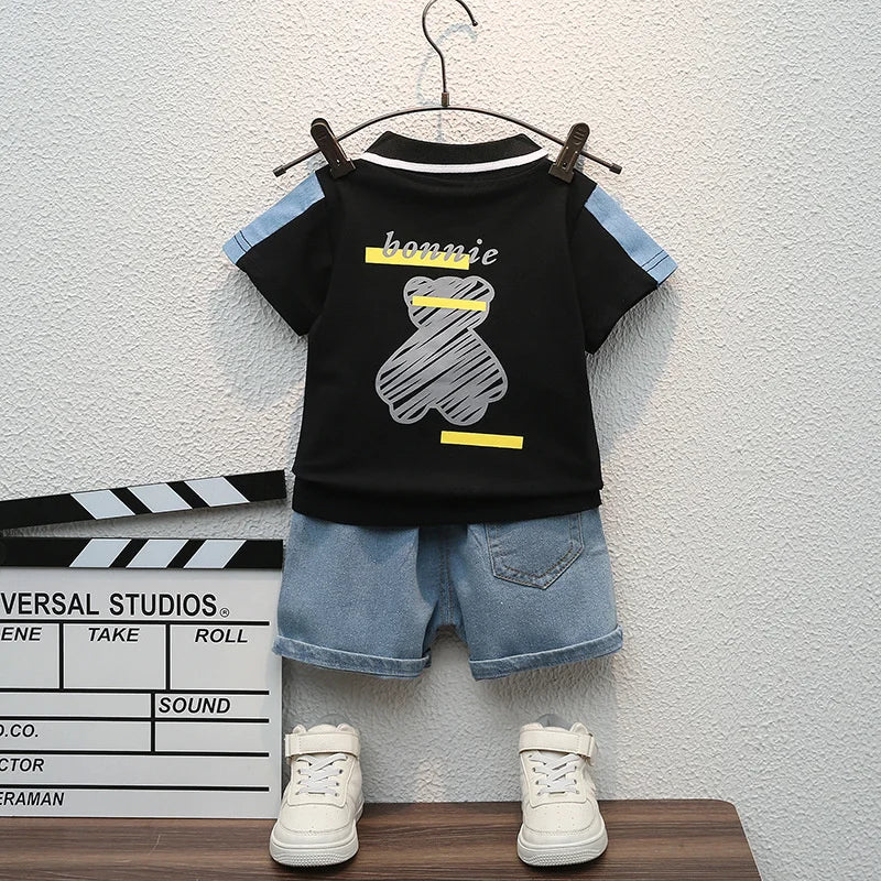 Toddler 2-Piece Summer Outfit – T-Shirt & Shorts