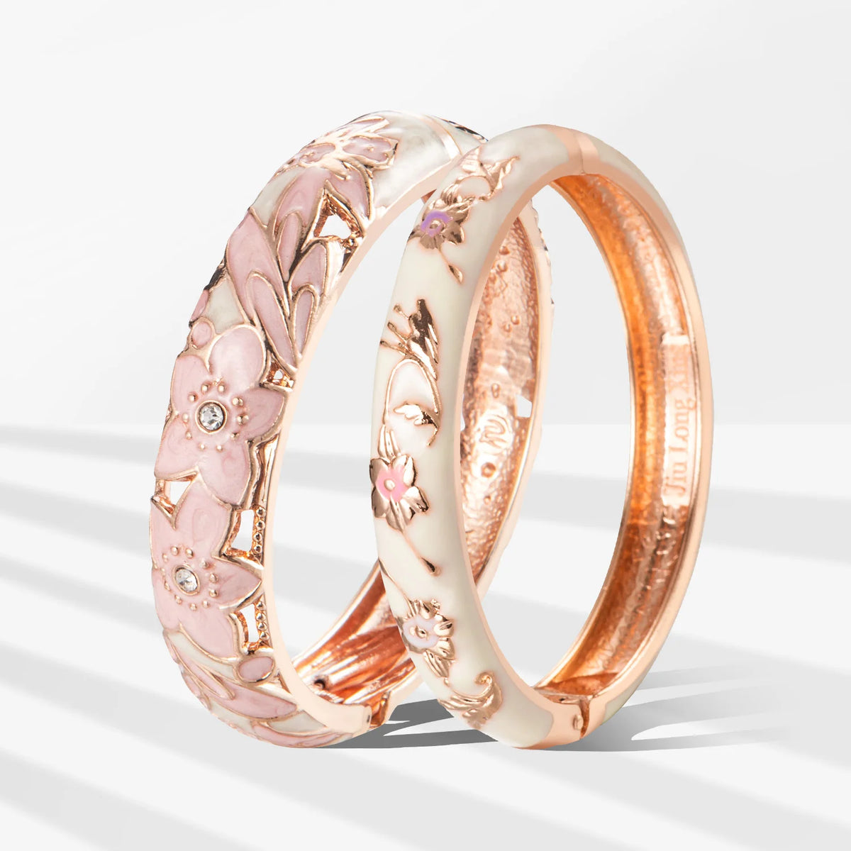 Double Enamel Bangle Bracelet Set