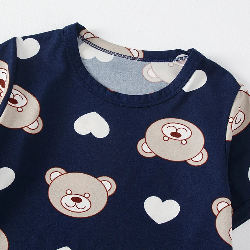 Kids' 2-Piece Bear Print Outfit – T-Shirt & Shorts