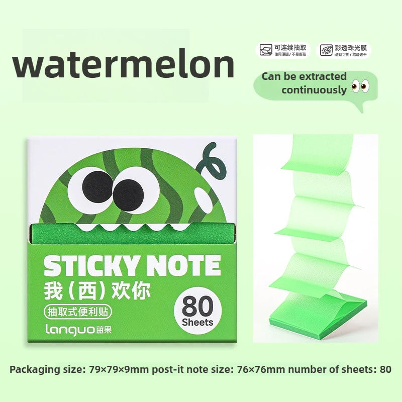 Pull-Out Dispenser Sticky Notes, 80 Sheets