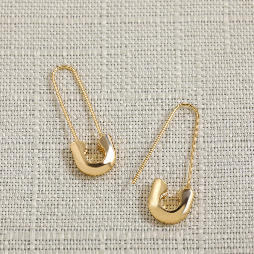 Safety Pin Leverback Earrings