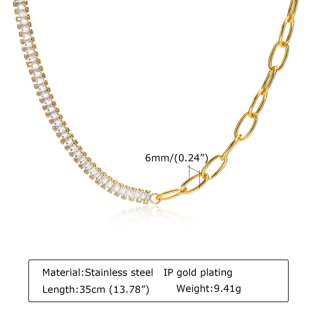 Chunky Gold Plated Link Necklace (stainless steel)