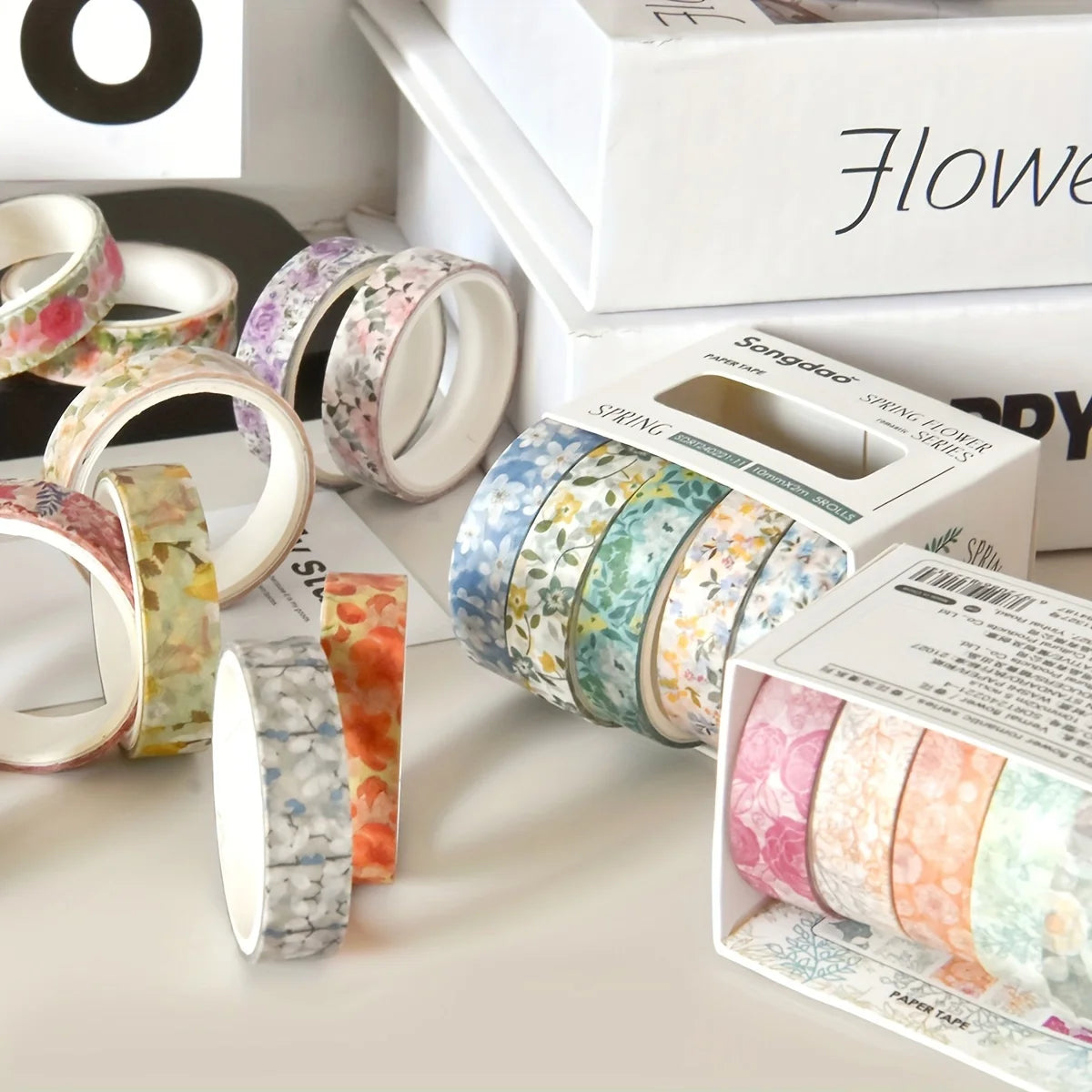Romantic Flower Washi Tape (5 Rolls)