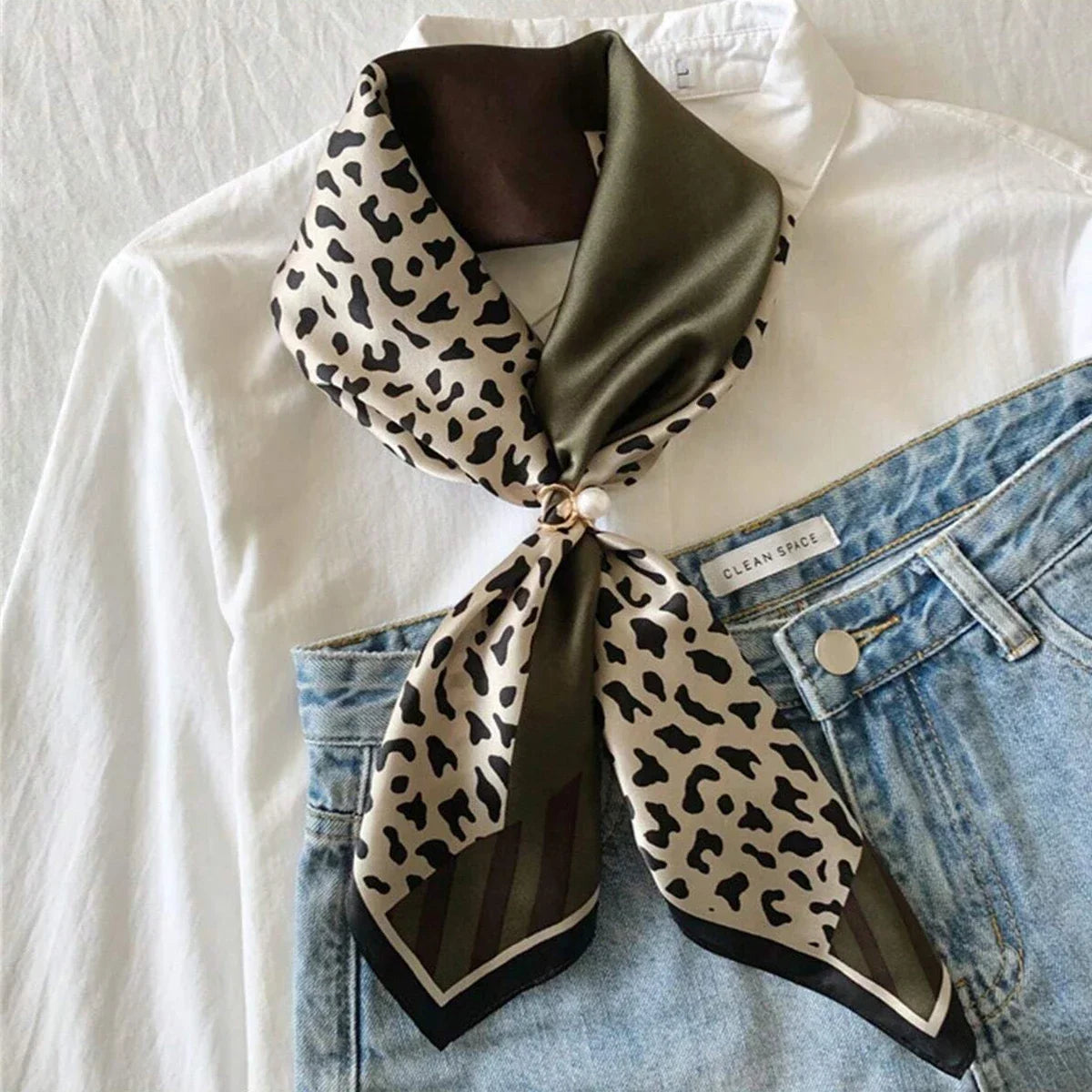 Pink Floral Square Scarf