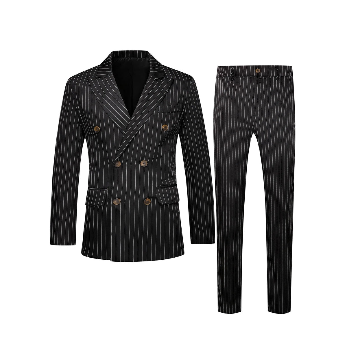 Brown Striped Two-Piece Suit