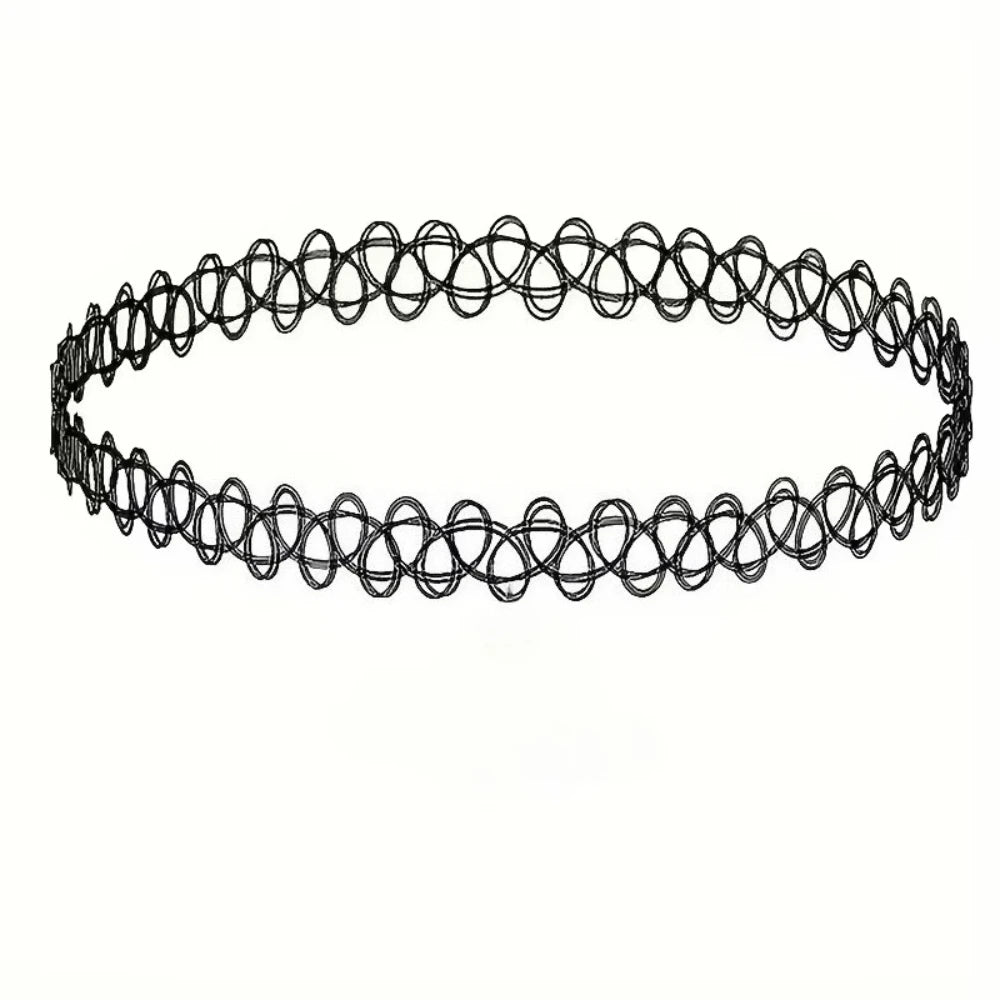 Gothic Black Braided Choker