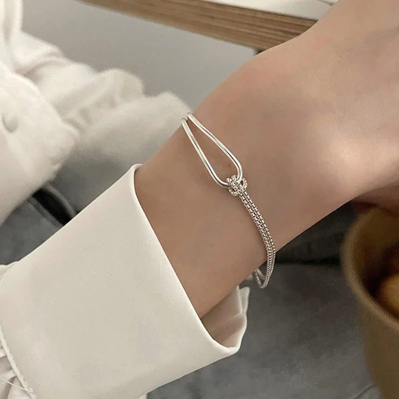 S925 Sterling Silver Geometric Bracelet