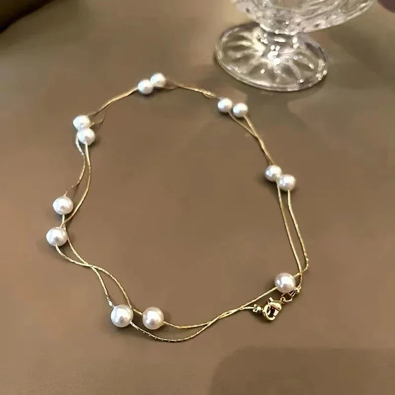 Imitation Pearl Beaded Necklace