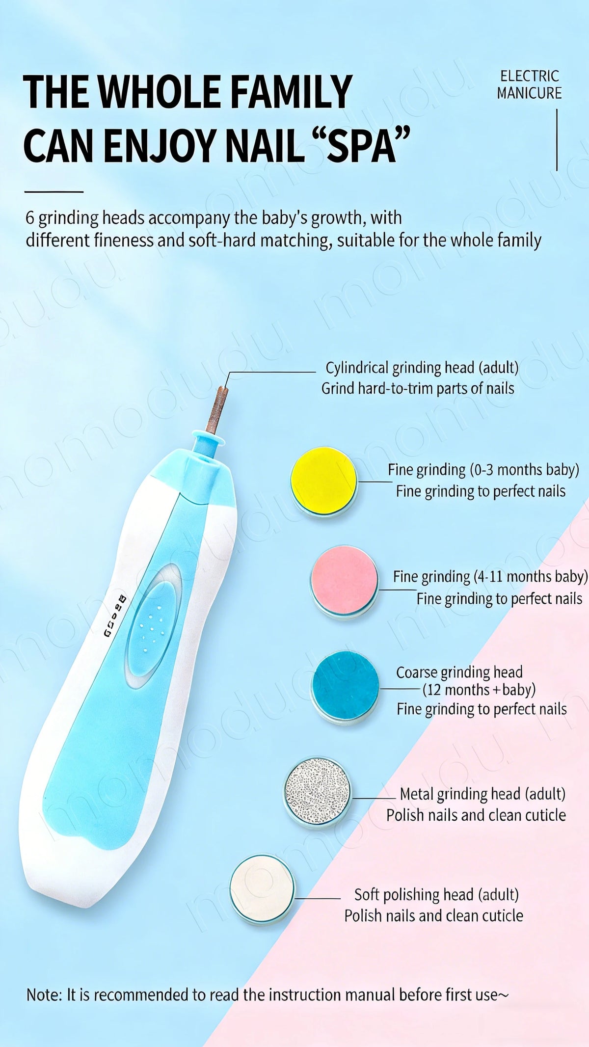 Electric Baby Nail Trimmer with LED Light