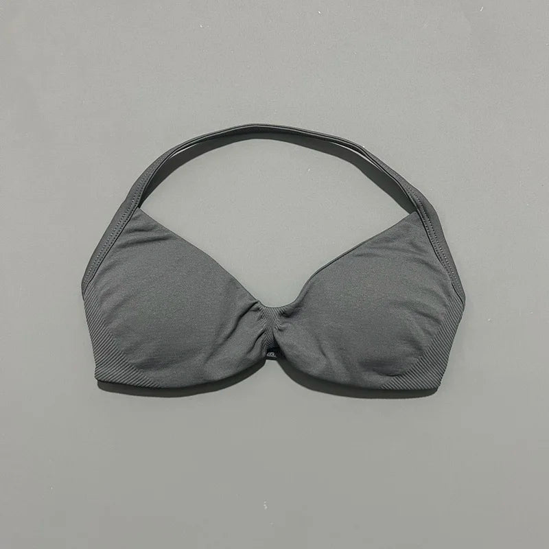 Soutien-gorge de sport dos nu à maintien élevé pour femme, haut de fitness sans couture, respirant, pour yoga, course et entraînement
