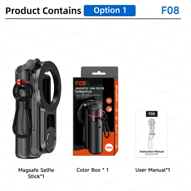 Magnetic Selfie Stick Tripod with Fill Light & Bluetooth Remote