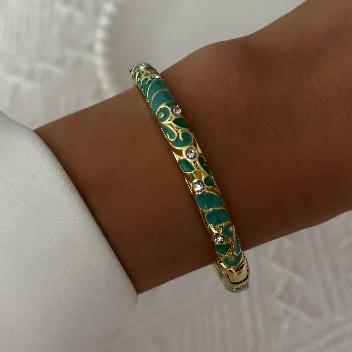 Enamel Flower Gold Bracelet