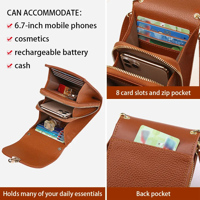 Genuine Leather Phone Crossbody Bag