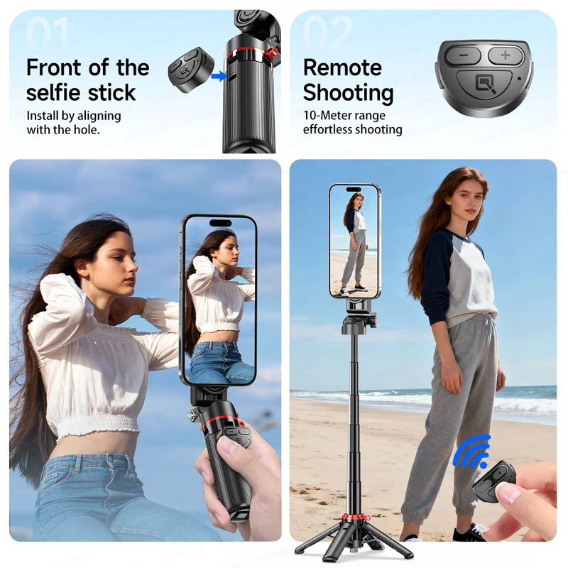 Magnetic Selfie Stick Tripod with Fill Light & Bluetooth Remote