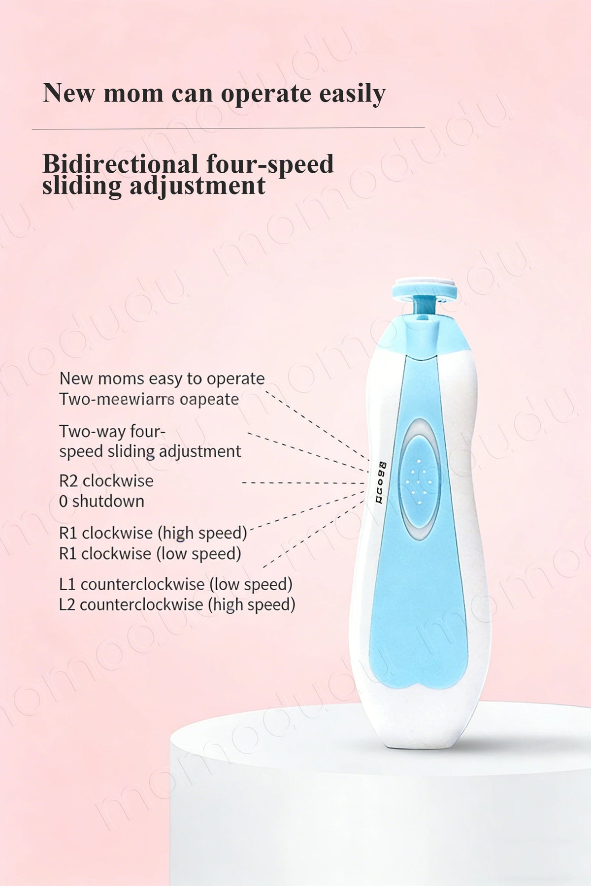 Electric Baby Nail Trimmer with LED Light