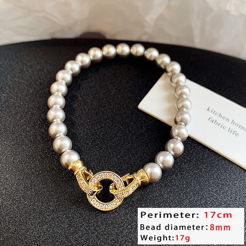Imitation Pearl Beaded Necklace