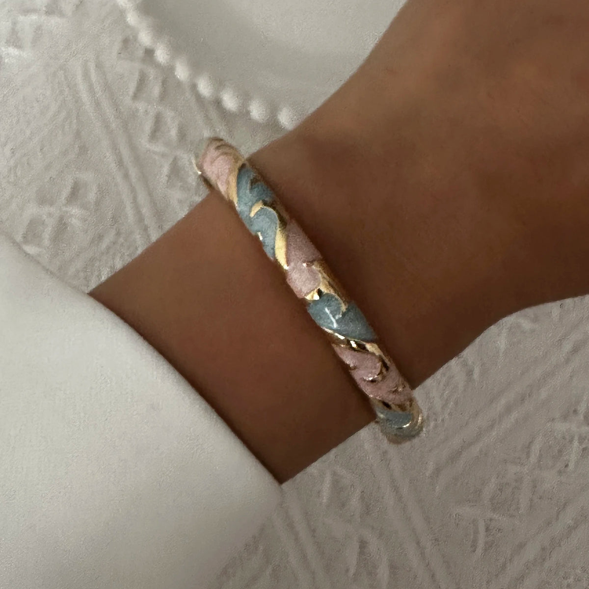 Enamel Flower Gold Bracelet