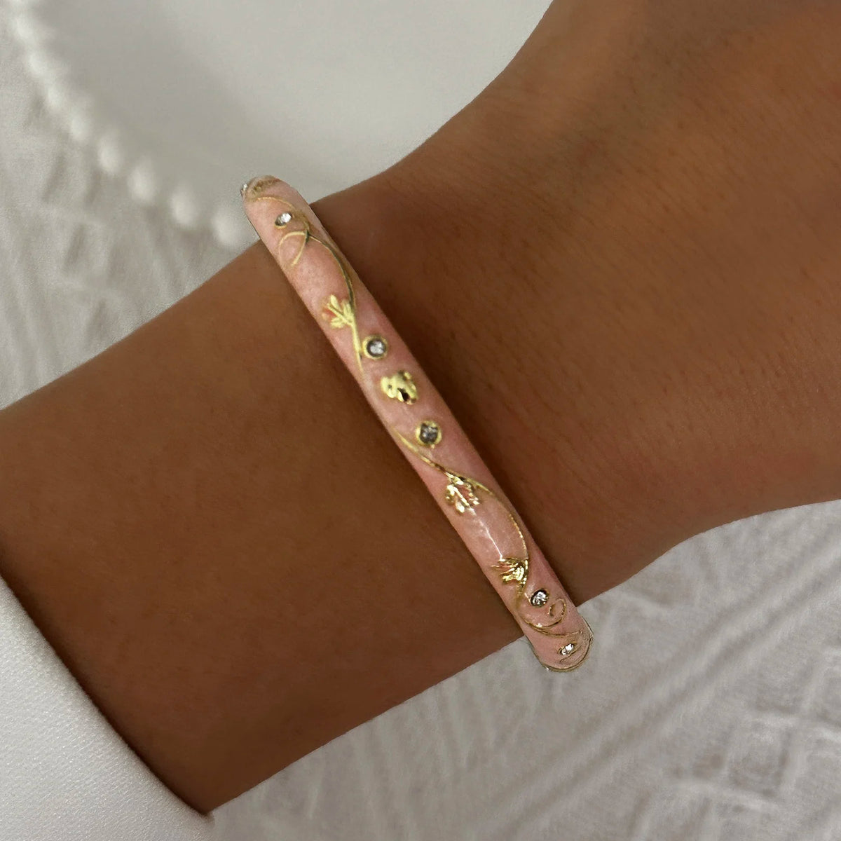 Enamel Flower Gold Bracelet