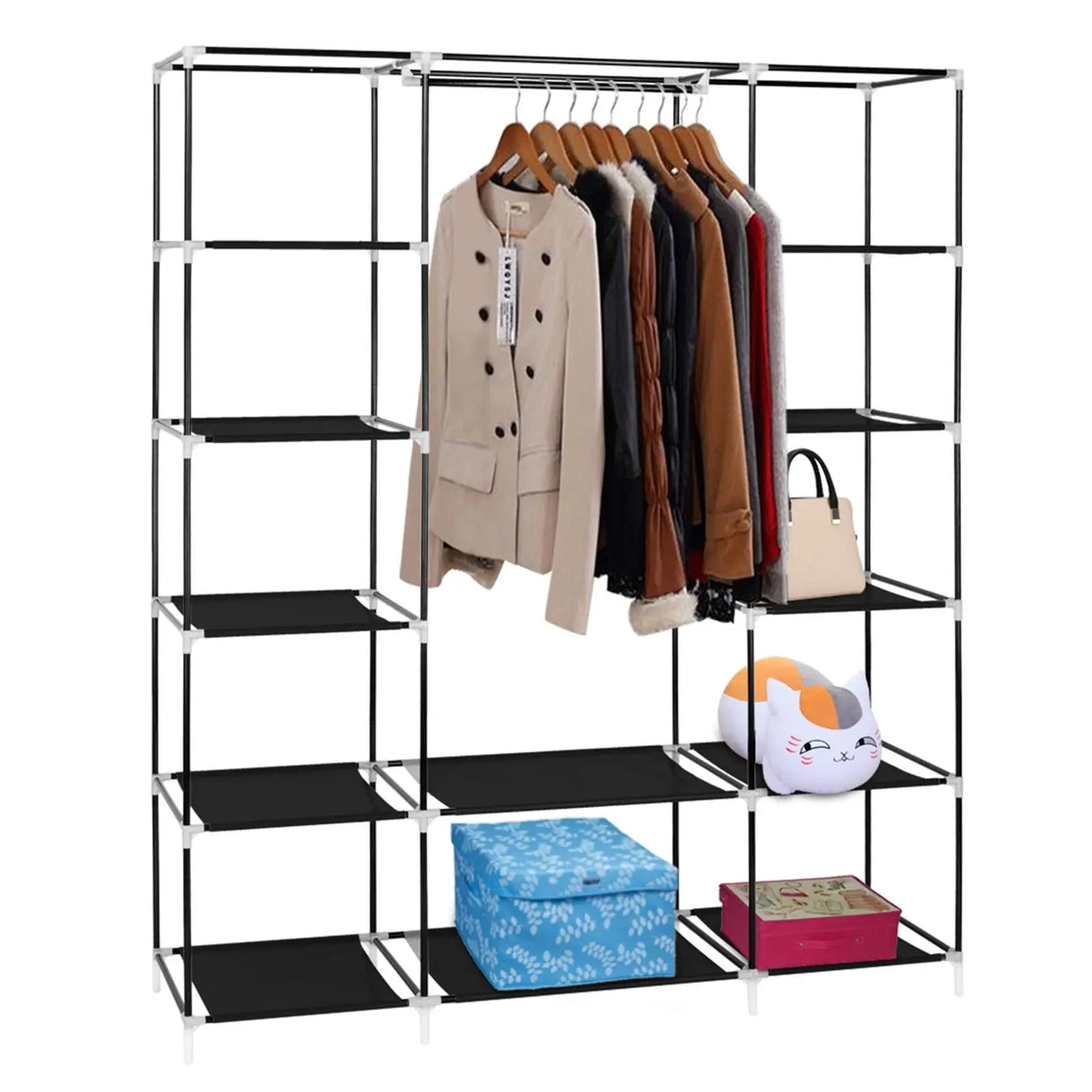 Tragbarer Stoffkleiderschrank, 69 Zoll