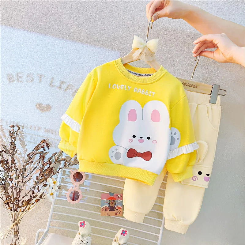 Toddler Girls' 2-Piece Cartoon Outfit – T-Shirt & Pants