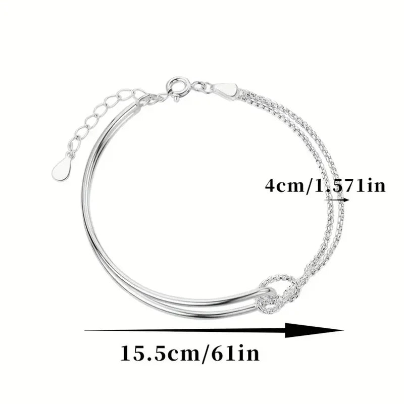 S925 Sterling Silver Geometric Bracelet