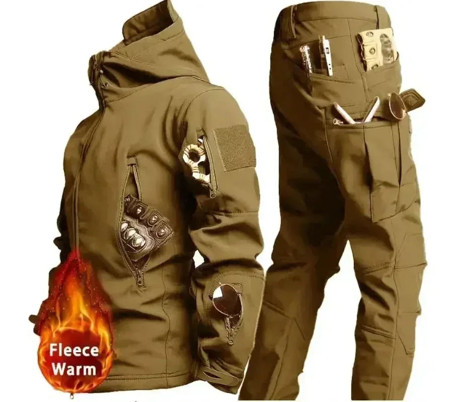 Men's Winter Soft Shell Tactical Set – Windproof, Waterproof
