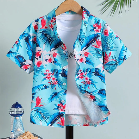 Boys' Hawaiian Shirt – Short Sleeve, Lapel