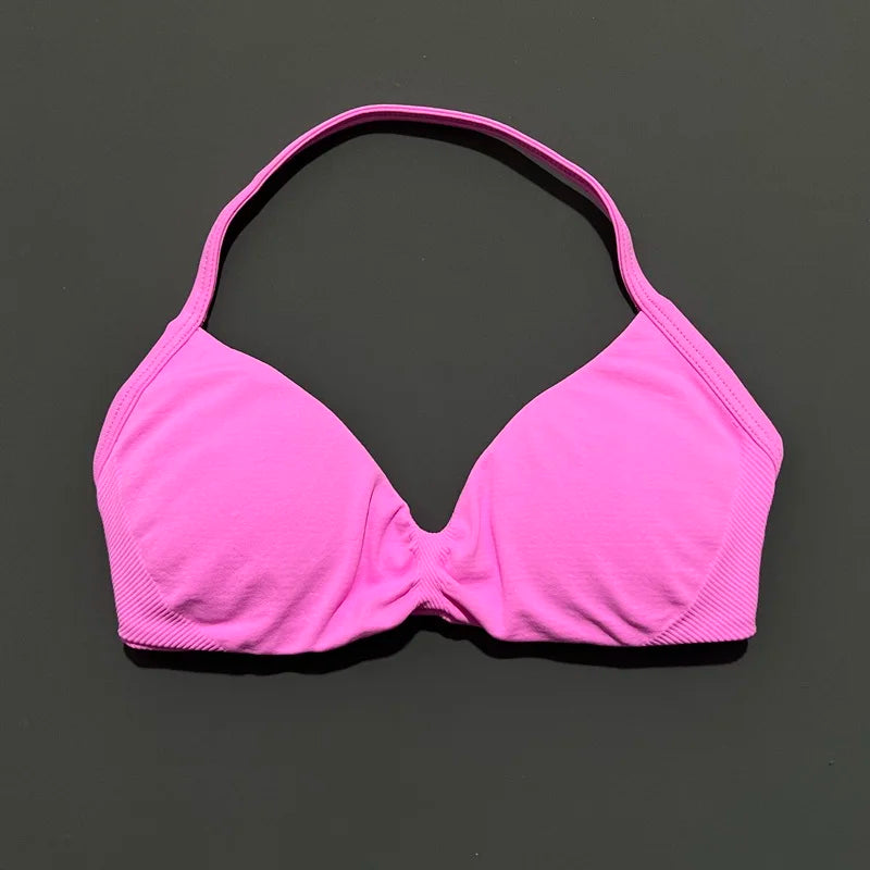 Soutien-gorge de sport dos nu à maintien élevé pour femme, haut de fitness sans couture, respirant, pour yoga, course et entraînement