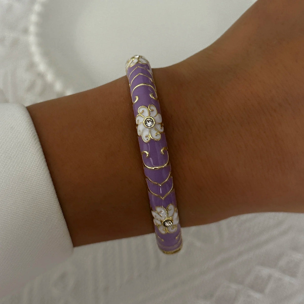 Enamel Flower Gold Bracelet