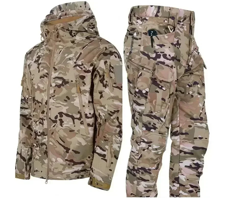 Men's Winter Soft Shell Tactical Set – Windproof, Waterproof