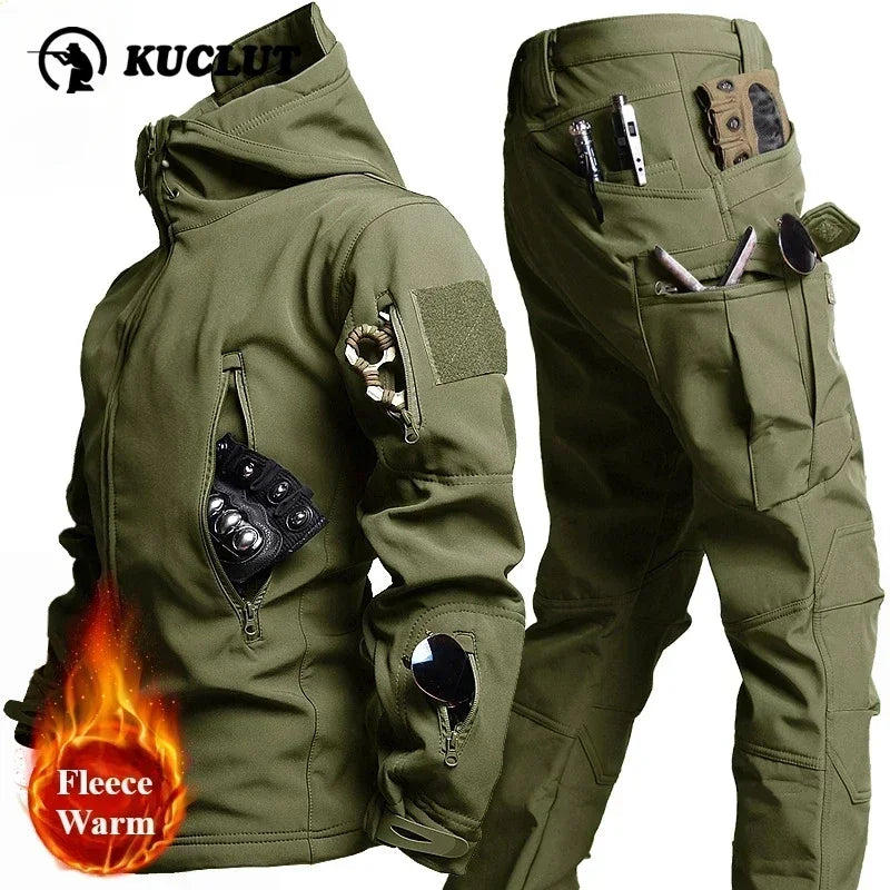 Men's Winter Soft Shell Tactical Set – Windproof, Waterproof