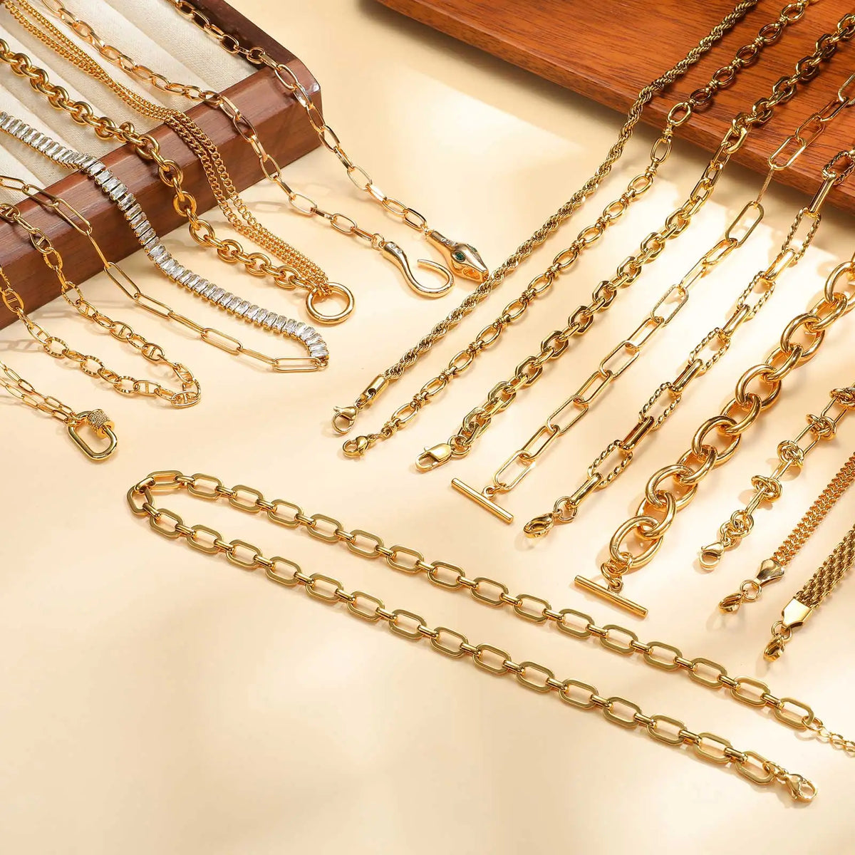Chunky Gold Plated Link Necklace (stainless steel)