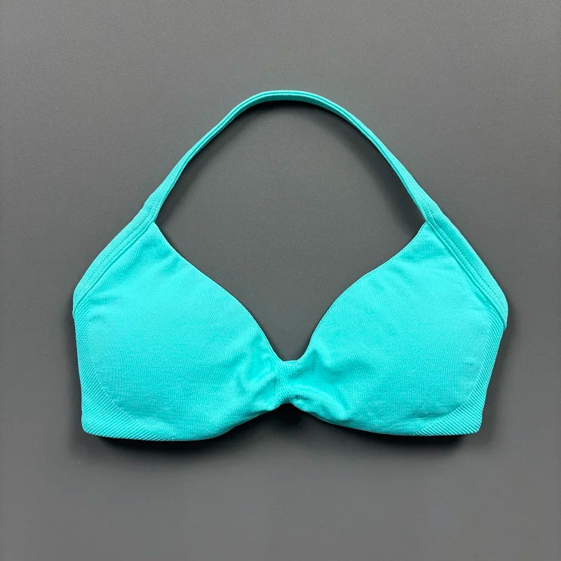 Soutien-gorge de sport dos nu à maintien élevé pour femme, haut de fitness sans couture, respirant, pour yoga, course et entraînement