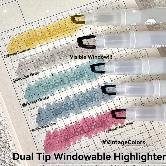 Window-Tip Highlighter Pen Set, 5 Colors