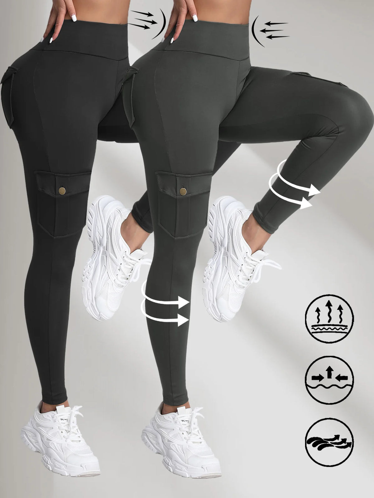 Women's High-Waist Athletic Leggings – Ankle-Length, 2-Pack