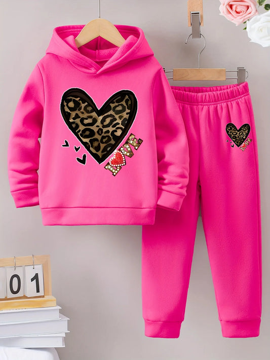 Girls' 2-Piece Fall/Winter Fleece Set – Hoodie & Tracksuit