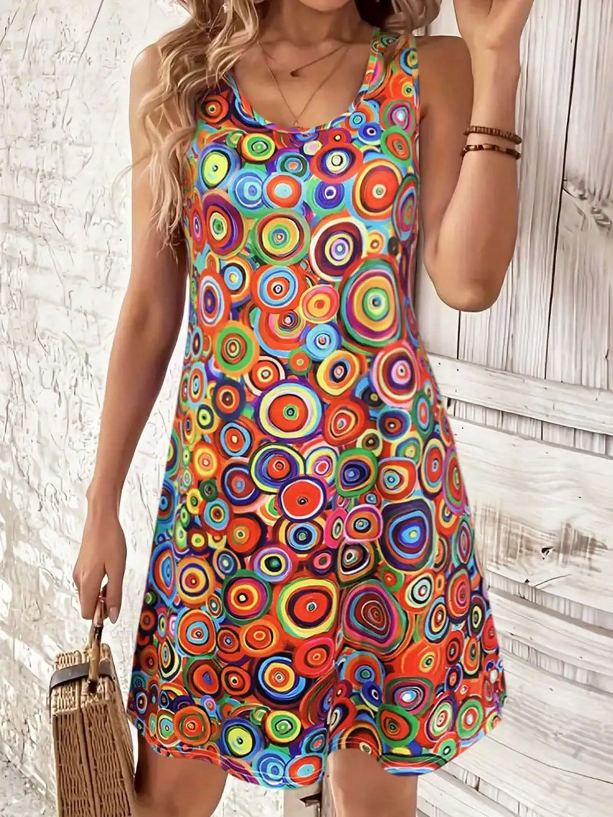 Women's Off-Shoulder Print Mini Dress – Summer Beach Sundress
