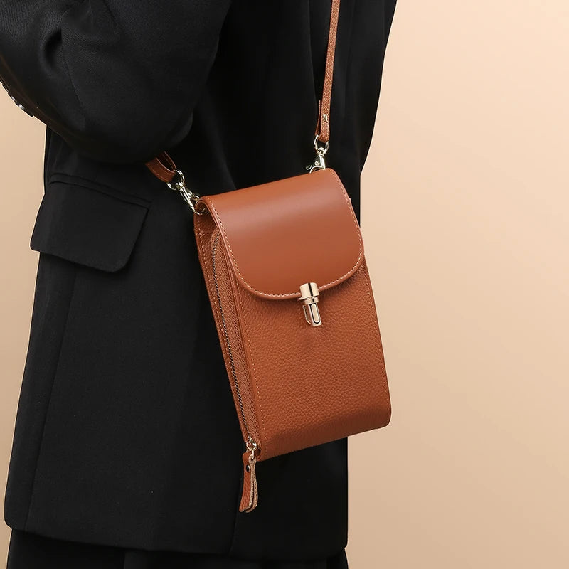 Genuine Leather Phone Crossbody Bag