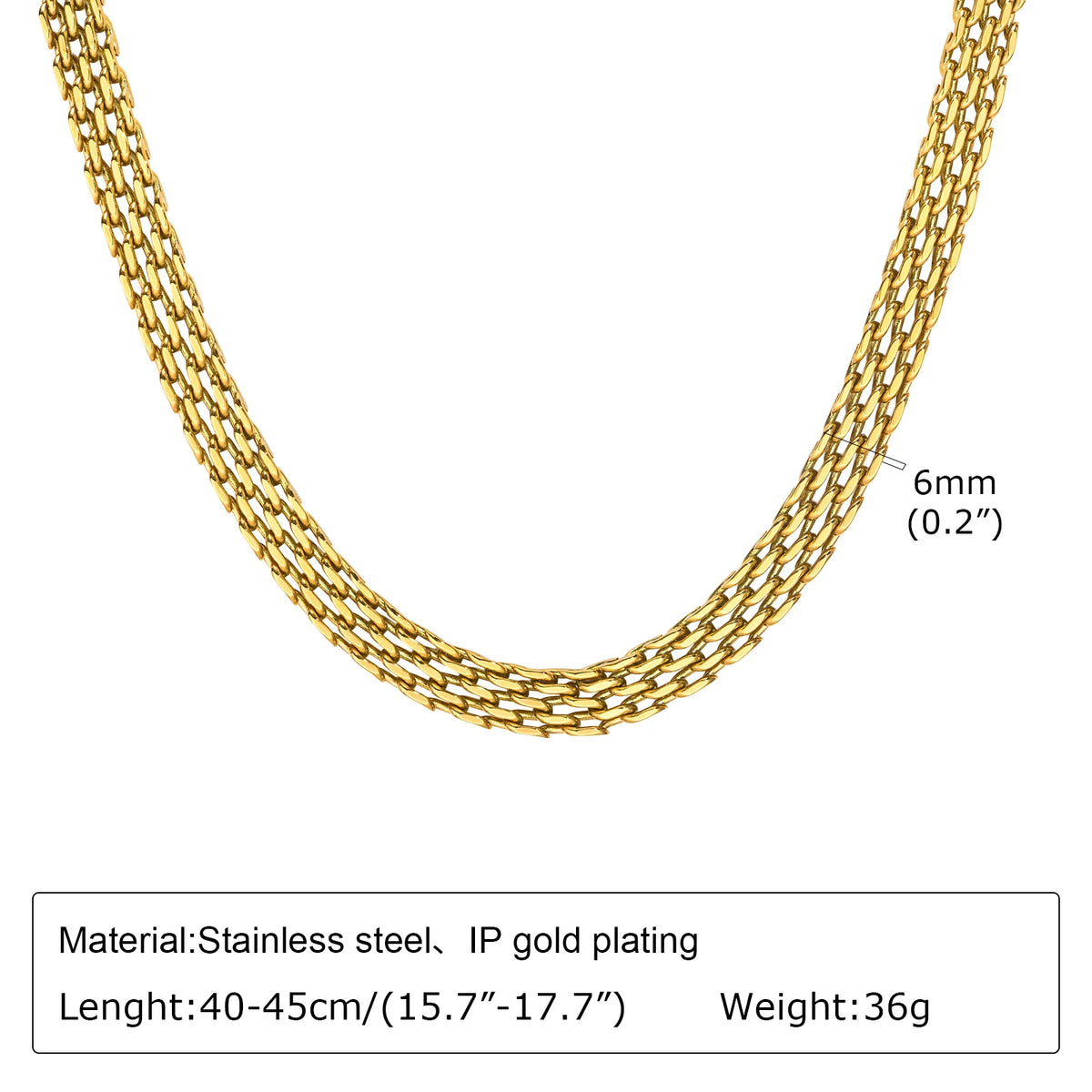 Chunky Gold Plated Link Necklace (stainless steel)