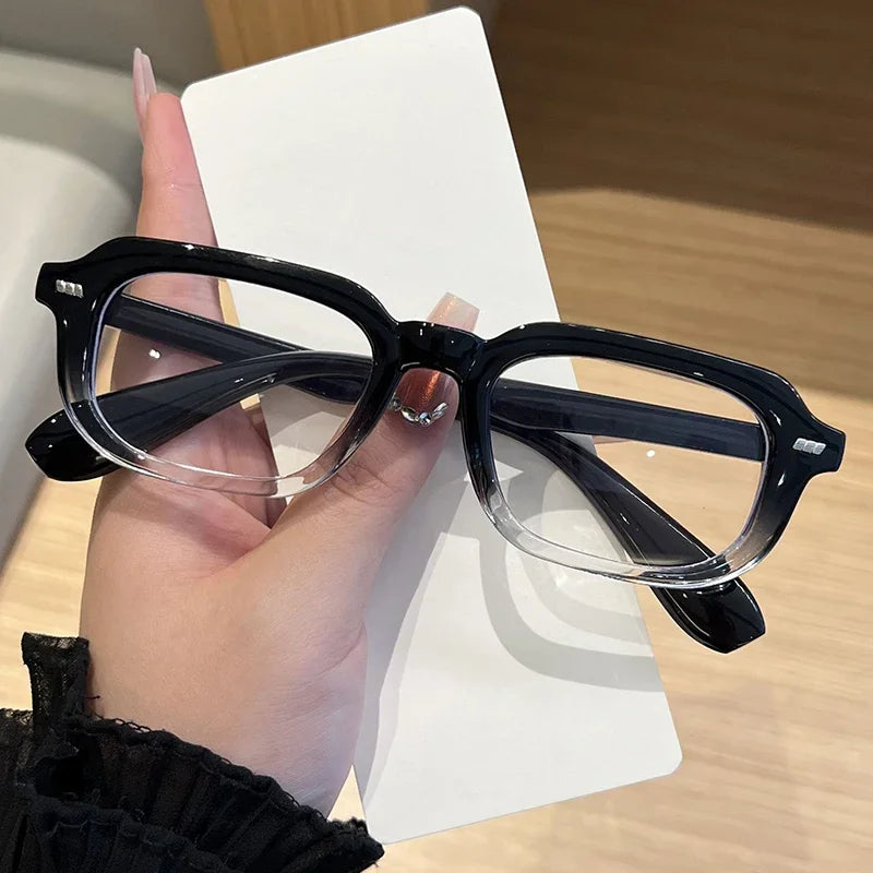 Lunettes anti-lumière bleue unisexe pour hommes et femmes, lunettes d'ordinateur rétro carrées avec rivets, monture transparente anti-lumière bleue