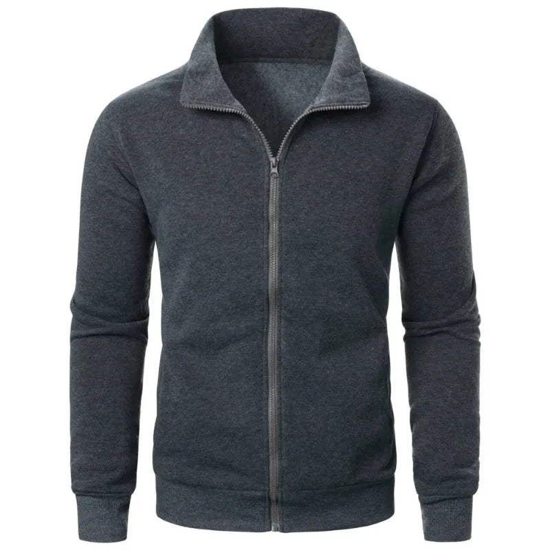 Men's Long Sleeve Zipper Jacket – Casual, Warm