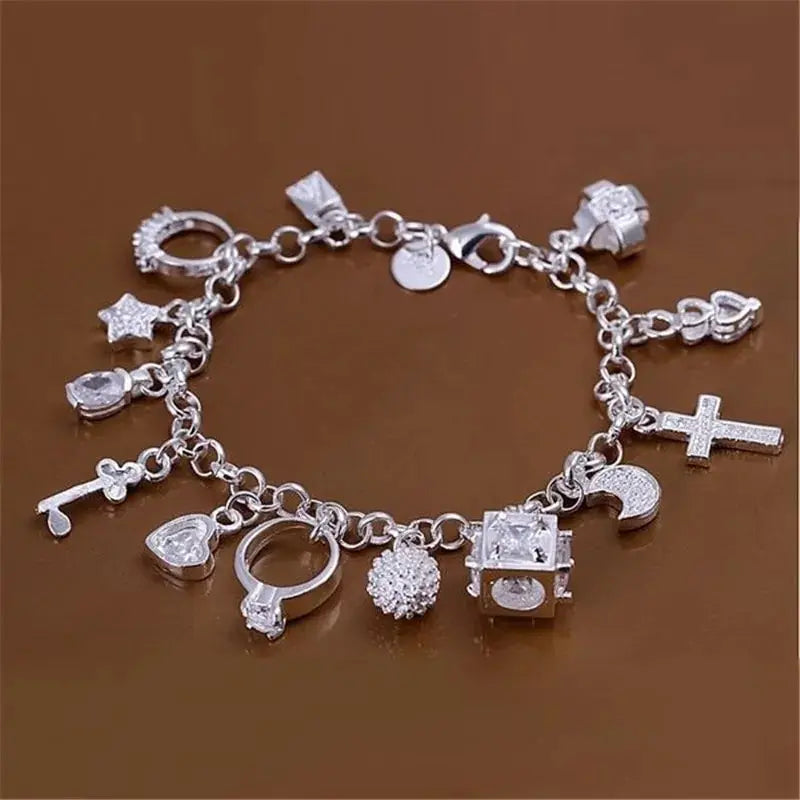 Thirteen-Pendant Charm Bracelet