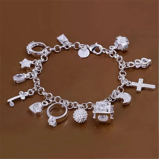 Thirteen-Pendant Charm Bracelet