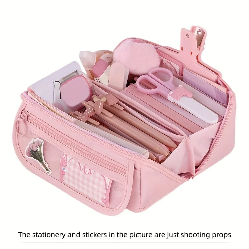 Multi-Compartment Pencil Case Organizer