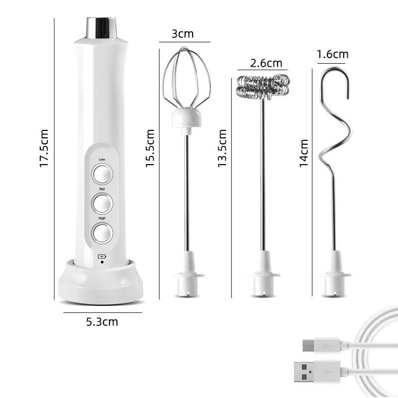 3-in-1 Rechargeable Electric Milk Frother