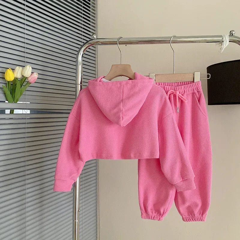 3-teiliges Set für Mädchen – Sweatshirt, Trägershirt & Hose
