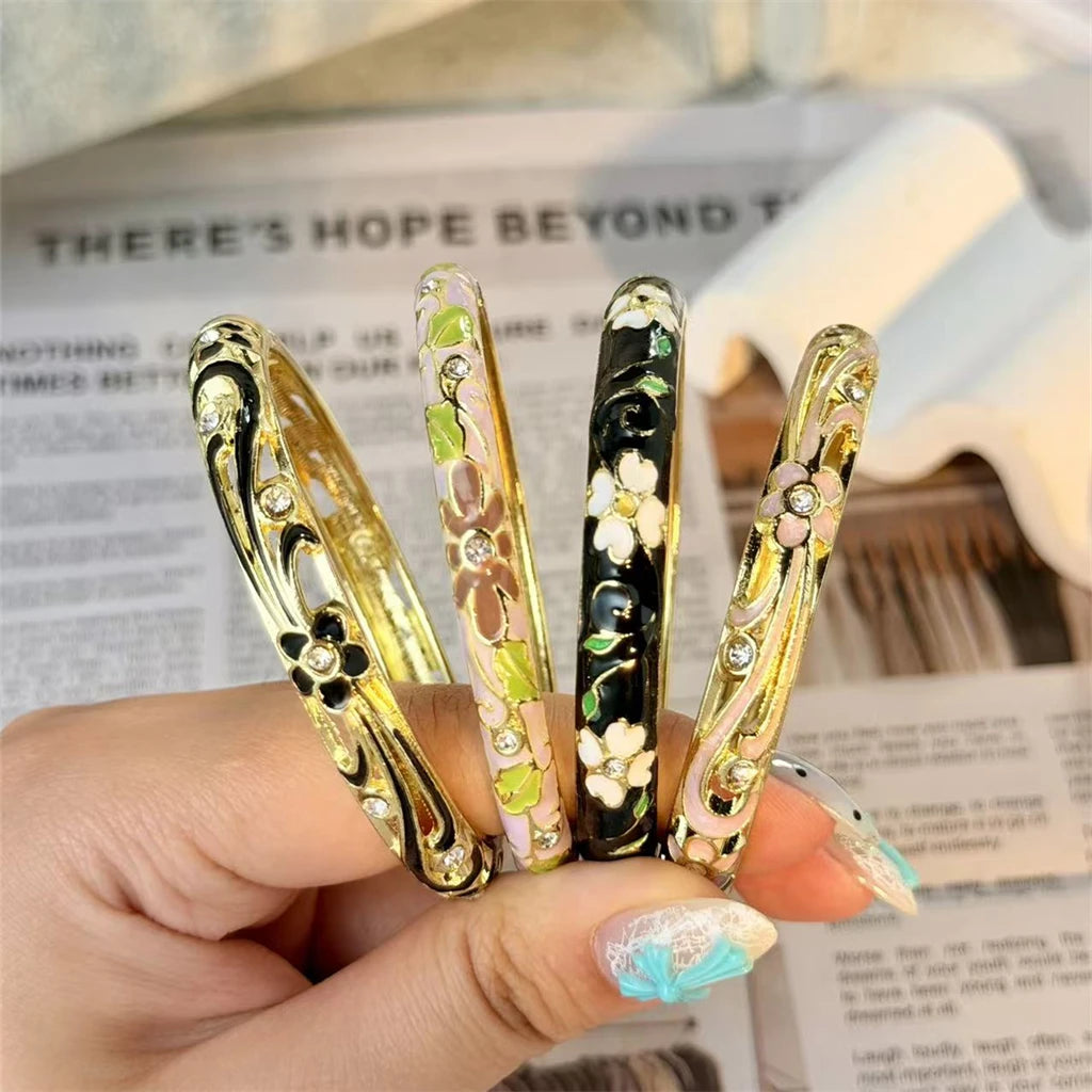 Enamel Flower Gold Bracelet