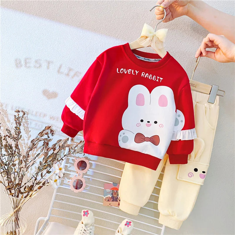 Toddler Girls' 2-Piece Cartoon Outfit – T-Shirt & Pants