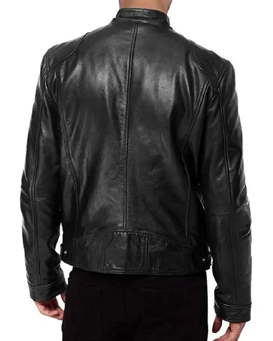 Men's Faux Leather Motorcycle Biker Jacket