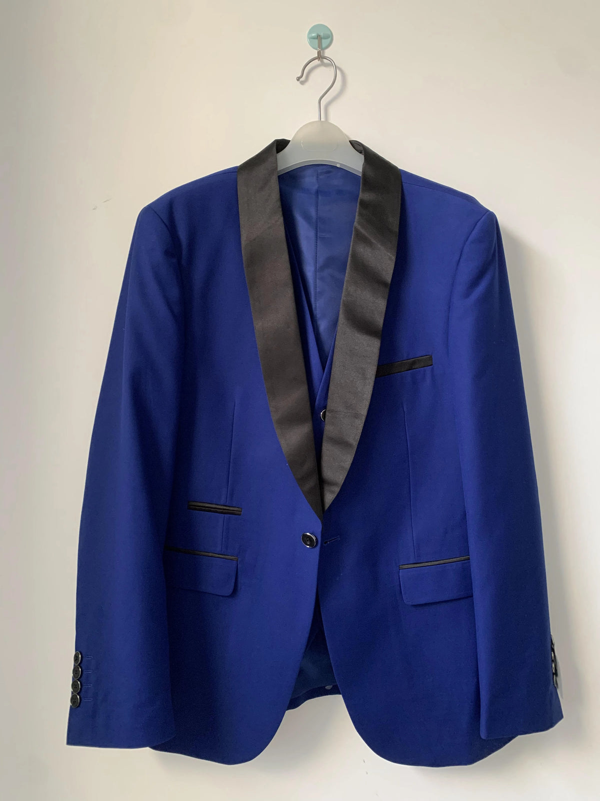 Men's 3-Piece Polyester Viscose Formal Suit – Blazer, Vest & Pants
